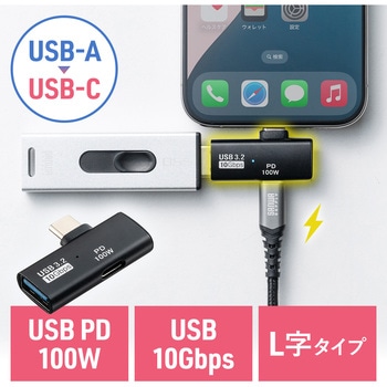 USB TypeCアダプタ USB 10Gbps 変換用 サンワダイレクト