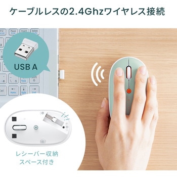 ブルーLEDマウス ワイヤレス 充電式 サンワダイレクト