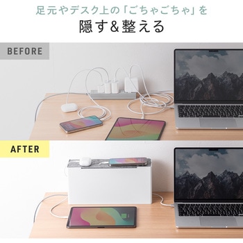 ケーブル&タップ収納ボックス サンワダイレクト