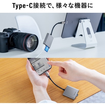 カードリーダー USB TypeC USB PD充電対応 サンワダイレクト