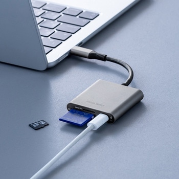 カードリーダー USB TypeC USB PD充電対応 サンワダイレクト