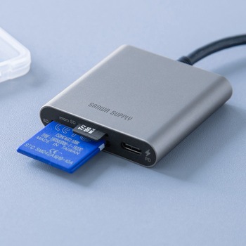 カードリーダー USB TypeC USB PD充電対応 サンワダイレクト