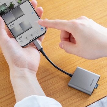 カードリーダー USB TypeC USB PD充電対応 サンワダイレクト