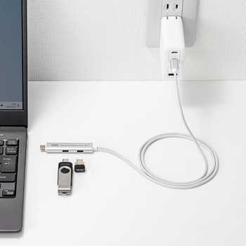 USBハブ USB 5Gbps ケーブル一体型 サンワダイレクト