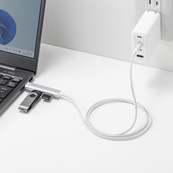 USBハブ USB 5Gbps ケーブル一体型 サンワダイレクト