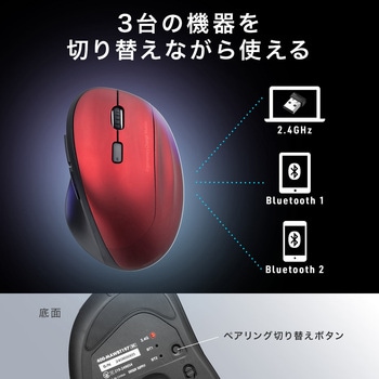 ブルーLEDマウス Bluetooth/ワイヤレス 静音充電式 サンワダイレクト
