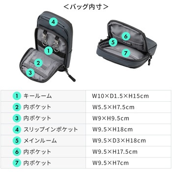 ショルダースマホポーチ キーケース付き サンワダイレクト