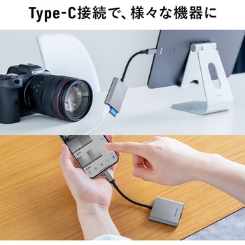 カードリーダー USB TypeC USB PD充電対応 サンワダイレクト