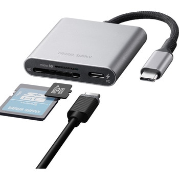 カードリーダー USB TypeC USB PD充電対応 サンワダイレクト
