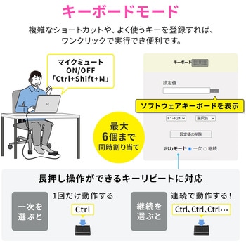 フットペダルスイッチ USB サンワダイレクト