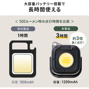 LEDライト カラビナ付き 充電式 サンワダイレクト