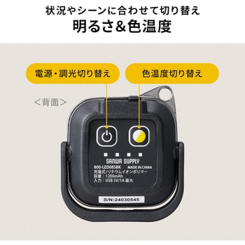 LEDライト カラビナ付き 充電式 サンワダイレクト