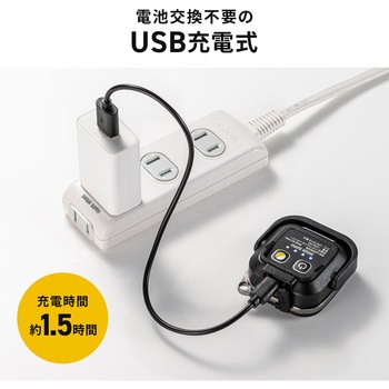 LEDライト カラビナ付き 充電式 サンワダイレクト