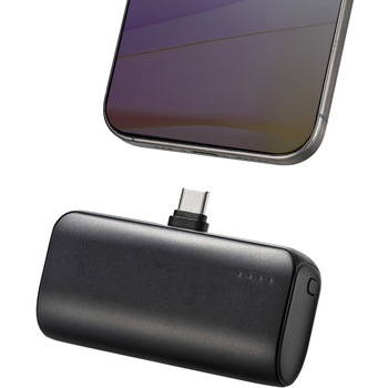モバイルバッテリー 5000mAh プラグ一体型 サンワダイレクト
