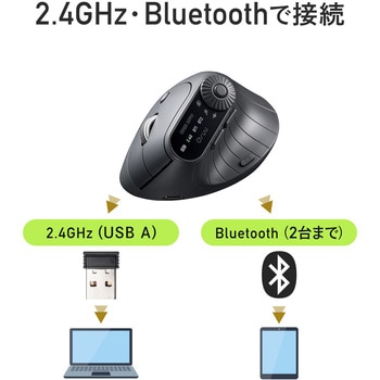 ブルーLEDマウス Bluetooth/ワイヤレス 充電式 サンワダイレクト