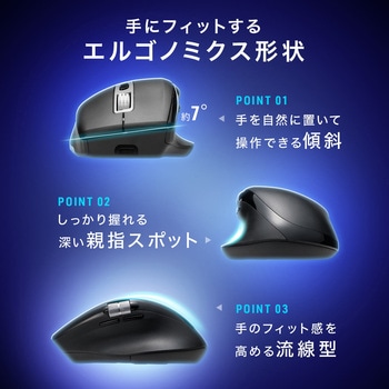 ブルーLEDマウス Bluetooth サイドホイール付き サンワダイレクト