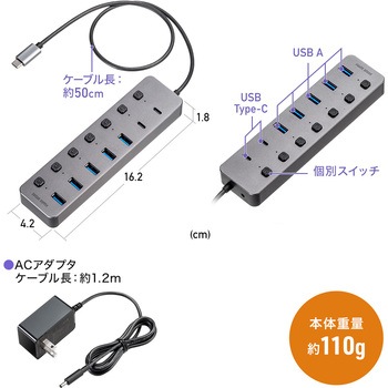 USBハブ USB TypeC サンワダイレクト