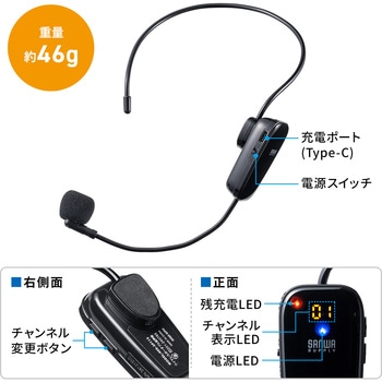 マイク ワイヤレス/ヘッドタイプ 400-SP115用 サンワダイレクト