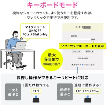 フットペダルスイッチ USB サンワダイレクト