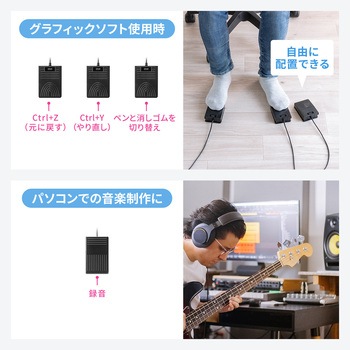 フットペダルスイッチ USB サンワダイレクト