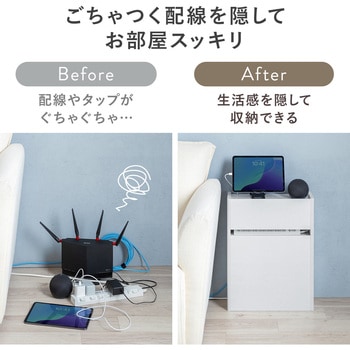 ケーブル&タップ収納ボックス ルーター対応 サンワダイレクト