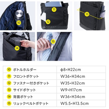 キャリングバッグ 3WAY トート サンワダイレクト