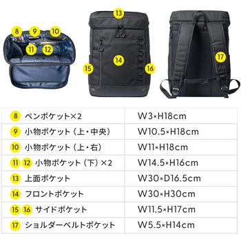 キャリングバッグ カジュアルタイプ バックパック サンワダイレクト
