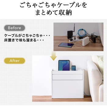 ケーブル&タップ収納ボックス ルーター対応 サンワダイレクト