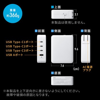 AC充電器 USB Power Delivery対応 140W サンワダイレクト