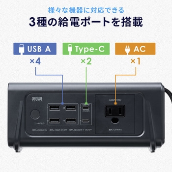 モバイルバッテリー AC出力付き サンワダイレクト