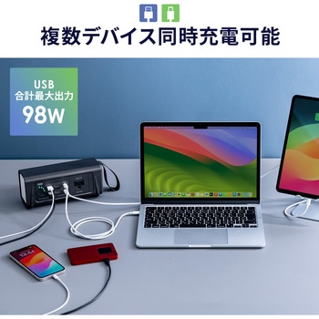 モバイルバッテリー AC出力付き サンワダイレクト