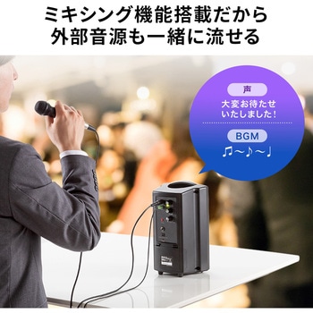 拡声器スピーカー ワイヤレスマイク付き サンワダイレクト