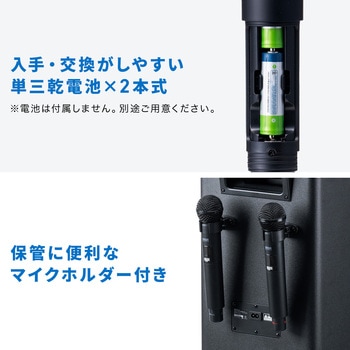 拡声器スピーカー ワイヤレスマイク付き サンワダイレクト