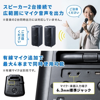 拡声器スピーカー ワイヤレスマイク付き サンワダイレクト