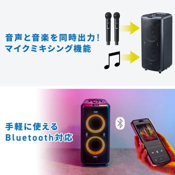 拡声器スピーカー ワイヤレスマイク付き サンワダイレクト