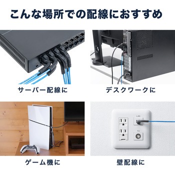 LANケーブル CAT6A 細径曲げ固定 サンワダイレクト