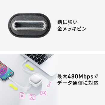 USB TypeC-Aケーブル USB2.0 サンワダイレクト