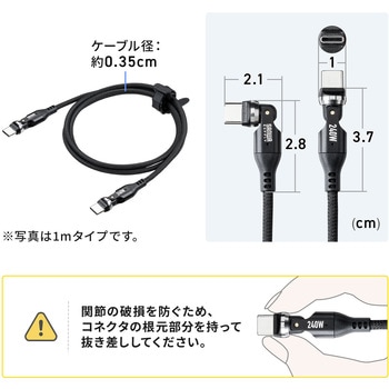 USB TypeCケーブル USB2.0 PD240W対応 サンワダイレクト