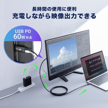 USB TypeC変換ケーブル USB TypeC-HDMI サンワダイレクト