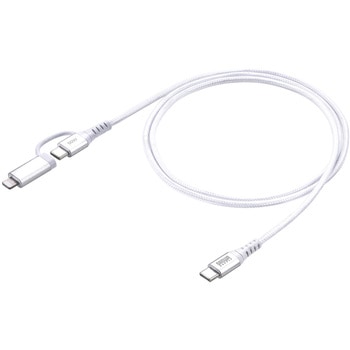 USB TypeCケーブル USB2.0 ライトニング変換アダプタ付き サンワダイレクト