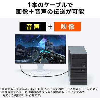 DisplayPortケーブル Ver2.1 40Gbps転送対応 サンワダイレクト