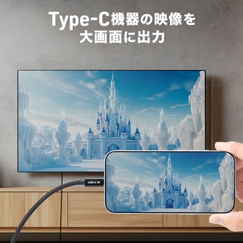 USB TypeC変換ケーブル USB TypeC-HDMI サンワダイレクト