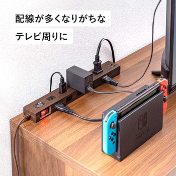 電源タップ 雷ガード付き USB-A+Type-C(PD20W) サンワダイレクト