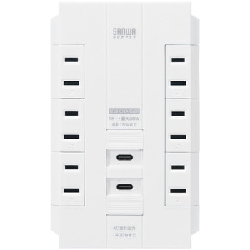 電源タップ USB充電機能付き PD30W対応 サンワダイレクト
