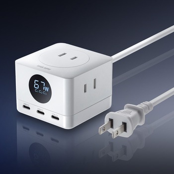 電源タップ USB急速充電機能付き GaN PD67W サンワダイレクト