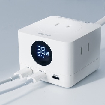 電源タップ USB急速充電機能付き GaN PD67W サンワダイレクト