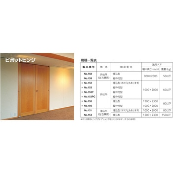 153P ピボットヒンジ(持出吊 縦枠付型) BEST[金物]