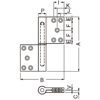 異形旗丁番(左) BB-101L シロクマ