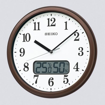 丸形電波掛時計(温度・湿度表示付き) セイコー(SEIKO) 丸型掛け時計 