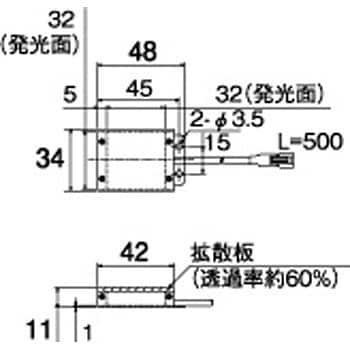 OPSM-32×32R-T 表面実装式バックライト OPSMシリーズ 1個 OPTEX